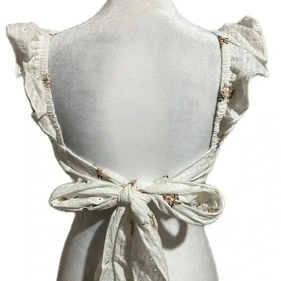 NWT Kurious tie back ruffle sleeve floral tank XS - Picture 3 of 6